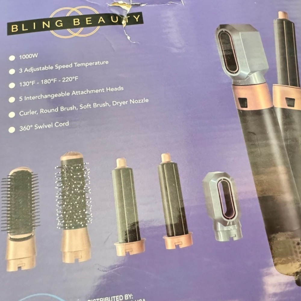 Biling Beauty Black and Rose Gold Styling Tool, 5 in 1